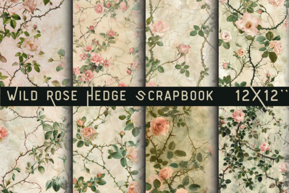 Download Wild Rose Hedge Scrapbook Paper - Premium Resources