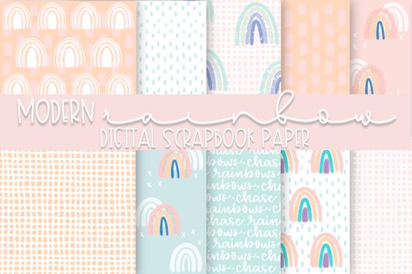 Download Modern Rainbows Digital Paper - Modern Collection