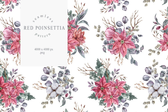 Download Floral Poinsettia Seamless Pattern - Poinsettia Collection