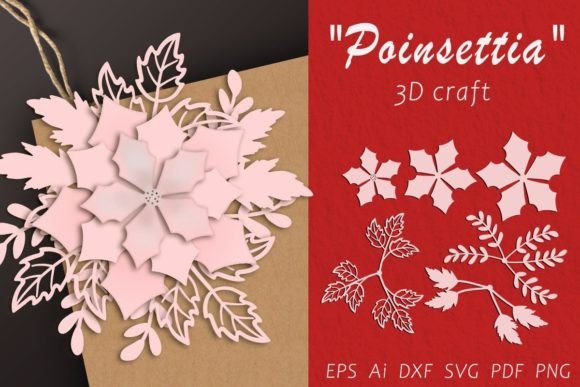 Download 3D Christmas Craft "Poinsettia" - Poinsettia Collection