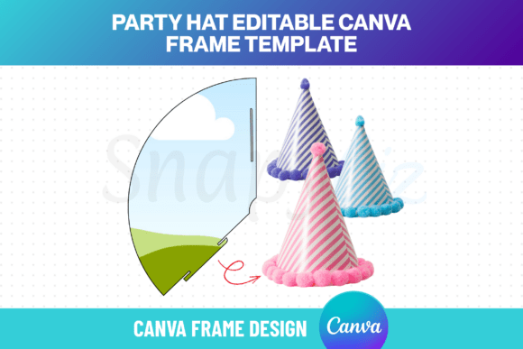 Download Party Cone Hat Canva Frame Template PDF - Party Collection