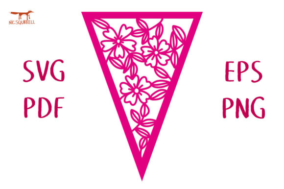 Download Wild Rose Pennant Bunting SVG Cut File - Premium Resources