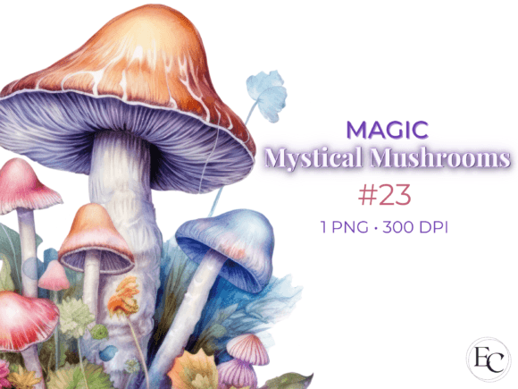 Download Orange Magic Mushroom Watercolor Clipart - Orange Collection