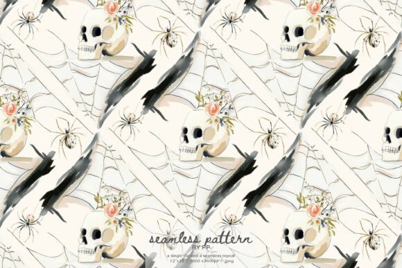 Download Gothic Skeleton Seamless Pattern - Premium Bundle
