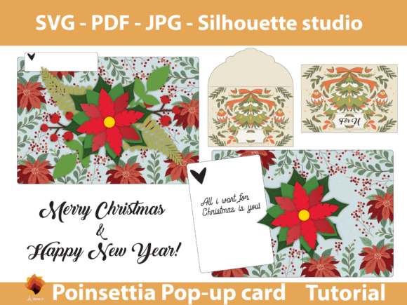 Download Poinsettia Pop-up 5x7 Greeting Card - Poinsettia Collection